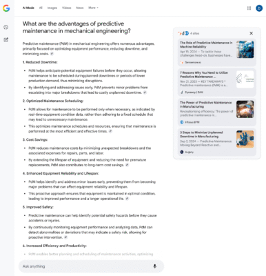 AI Mode Erfahrungen - Suchintention: Informational